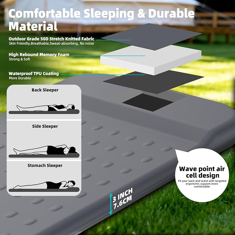 KASIMO Memory Sleeping Pad 3