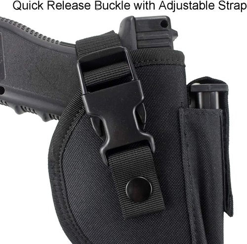 Depring Tactical Belt Holster - Universal Outside Waistband Design with Mag Pouch | Black Color