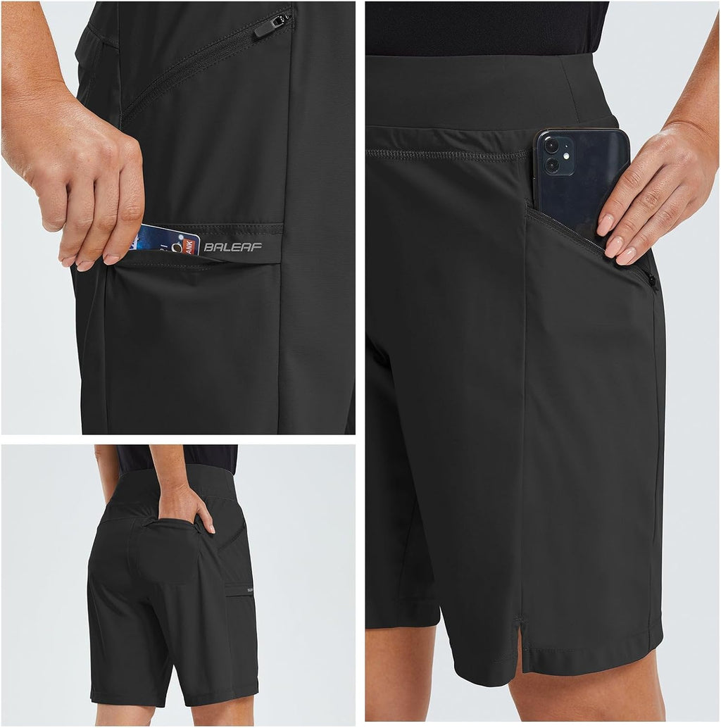 Baleaf Women's Hiking Shorts - Quick Dry Bermuda Cargo for Curvy Figures | 9"/11" Lightweight with Pockets