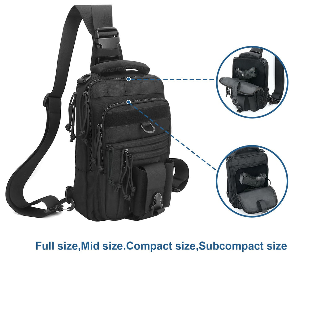 DegeTMVe Dual Pistol Holster Chest Bag Concealed Carry Sling Crossbody Tactical Gun Convertible Backpack Shooting Hunting