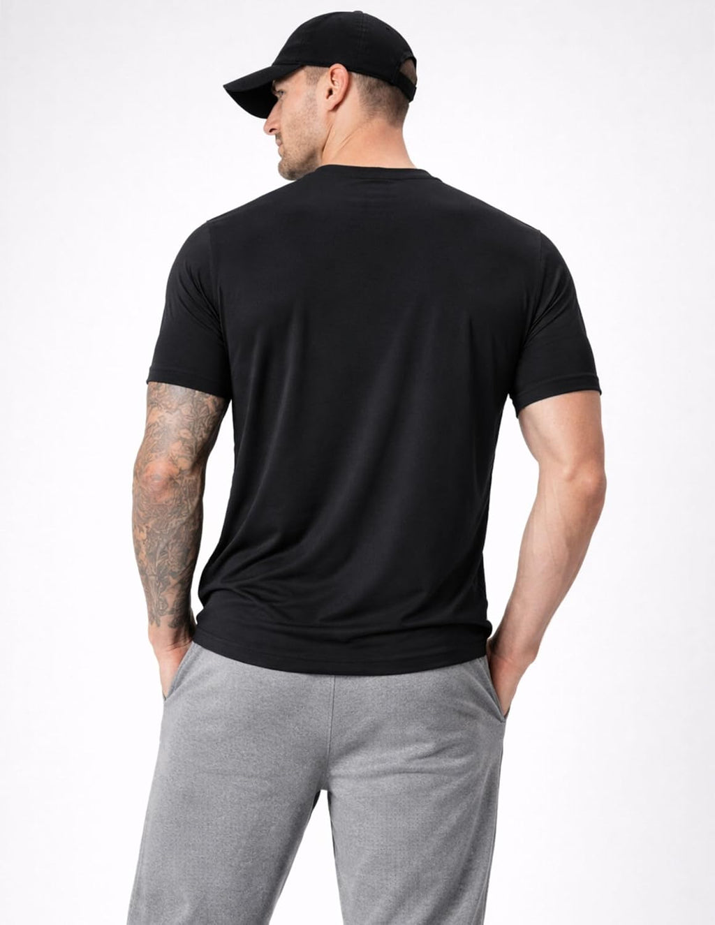 Skiennix Men's Active Quick Dry Crew Neck T-Shirts - 5 Pack Athletic Workout Tees