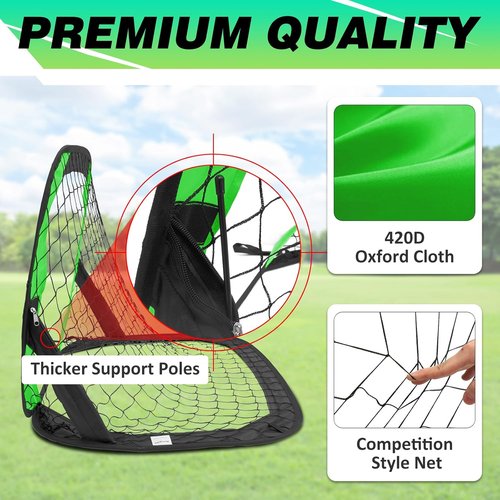 BOHEN Pop Up Soccer Goals for Kids - Foldable Portable Soccer Net for Outdoor & Indoor Play (3.3x2.2FT)