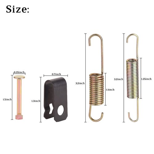 10L0L Brake Shoes Spring Kit for Club Car DS Precedent Golf Carts 1980-UP, Replace OEM 1018163-01 1011466