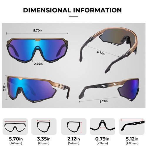 CARFIA Polarized Cycling Sunglasses for Men - 3 Interchangeable Lenses UV400/Shockproof/HD Vision CA5390