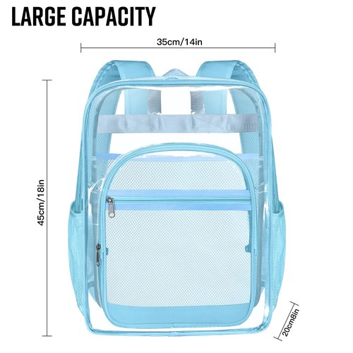 SDFGHG Clear Backpack,Sturdy Shape Heavy Duty Large Clear Backpack,Casual Daypacks(Blue)