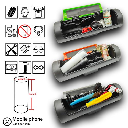 BOWENDA Anti-Theft Scooter Lock Box - 3-Digit Combo Weatherproof Storage Bag (740mL) for Electric Scooters, Bikes & Kid Scooters - Handlebar Stem Mount with Bracket Kit (Small Capacity, Orange)