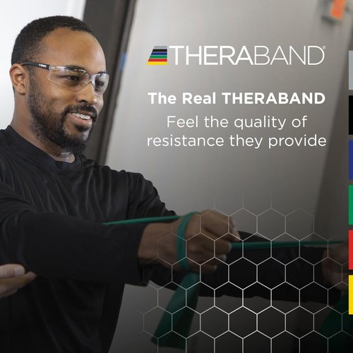 THERABAND Resistance Bands, 6 Yard Roll Professional Latex Elastic Band For Upper & Lower Body, Core Exercise, Physical Therapy, Pilates, Home Workouts, Rehab, Blue, Extra Heavy, Level 5