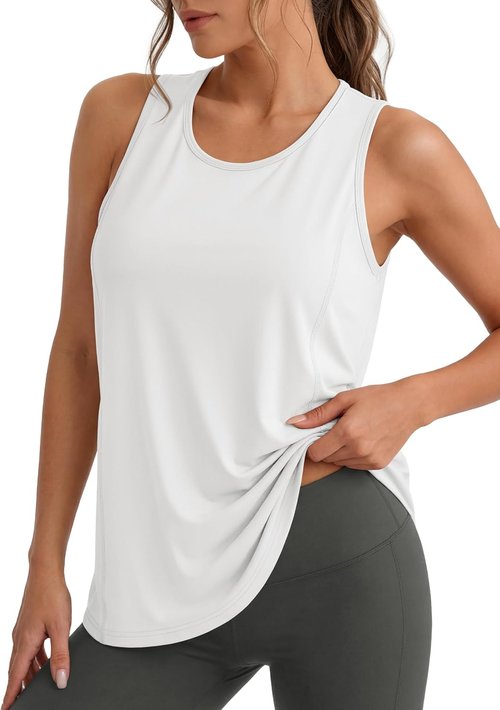 MAGCOMSEN Women's Sleeveless Workout Tank Tops - UPF 80+ Dry Fit Athletic Gym Wear for Summer