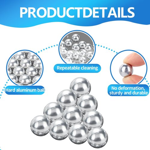 100 Pcs 43 Cal Aluminum Balls for Self Defense and Target Practice, Solid Hard .43 Caliber Ammo Projectiles Paintball Fit for T4E Walther PPQ/ TPM1 and Glock17/G17 (100)