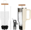 Skiennix 3-Piece Bottle Cleaning Brush Set - Long Wooden Handle for Tumblers & Mugs | Includes Straw & Lid Brushes