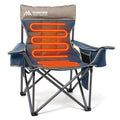 Huskfirm Heated Camping Chair Extra Wide Heated Chair Heavy Duty Heated Camp Chair Supports 450 lbs Heated Lawn Chairs for Adults with Cup Holder, Cooler, Side Pocket (Power Bank not Included)