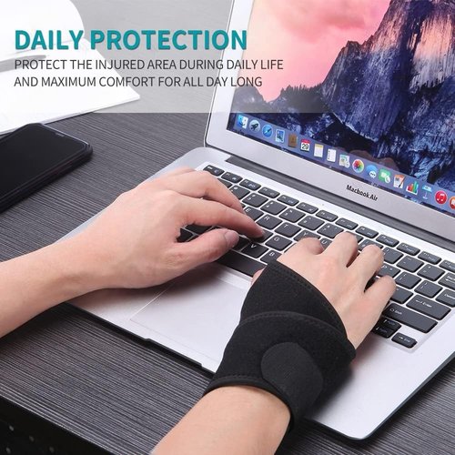 Jacsunco Carpal Tunnel Wrist Brace, Adjustable and Comfortable Wrist Support Brace for Tendinitis and Arthritis, Wrist Compression Wrap for Pain Relief, Fit for Both Left and Right Hand (Rose Red)