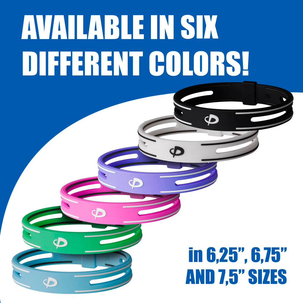 Phiten S-PRO Titanium Bracelet - Waterproof Sport Silicone Bracelet Wristband with Aqua-Titanium for Alternative Healing - Power Elastomer Zone with Micro Titanium Spheres - Pink, 6.75 Inch