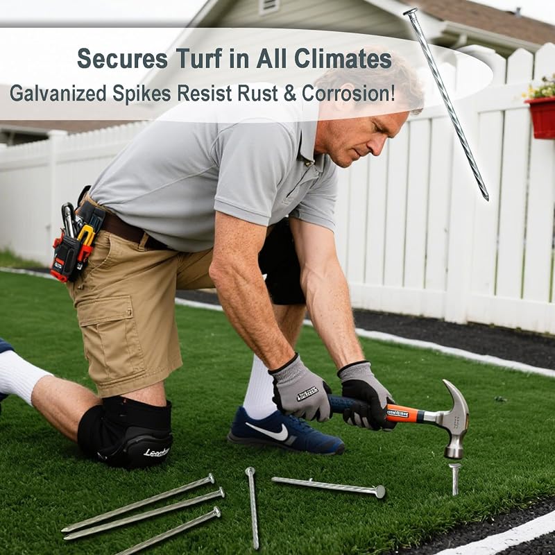 8 Inch 100 Pcs Artificial Turf Stakes Galvanized Landscape Stakes - Heavy-Duty Spiral Design (Variation: 100+8 inch)