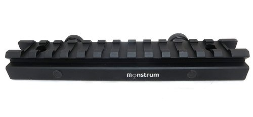 Monstrum Low Profile Picatinny Riser Mount (0.5" H x 5.7" L), for Scopes and Optics