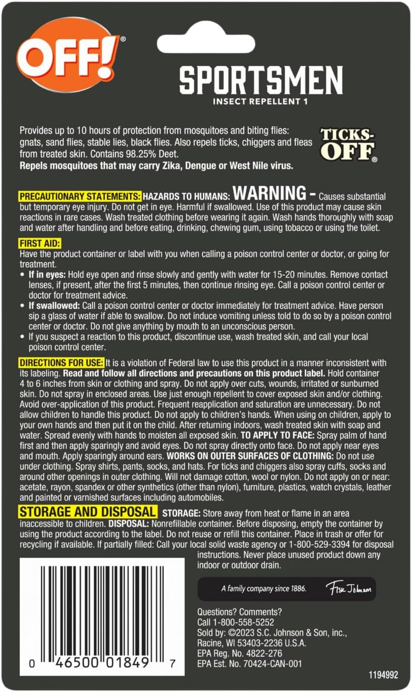 OFF! Deep Woods Insect Spray - Powerful Protection Against Bugs | 1 Ounce (Pack of 2)