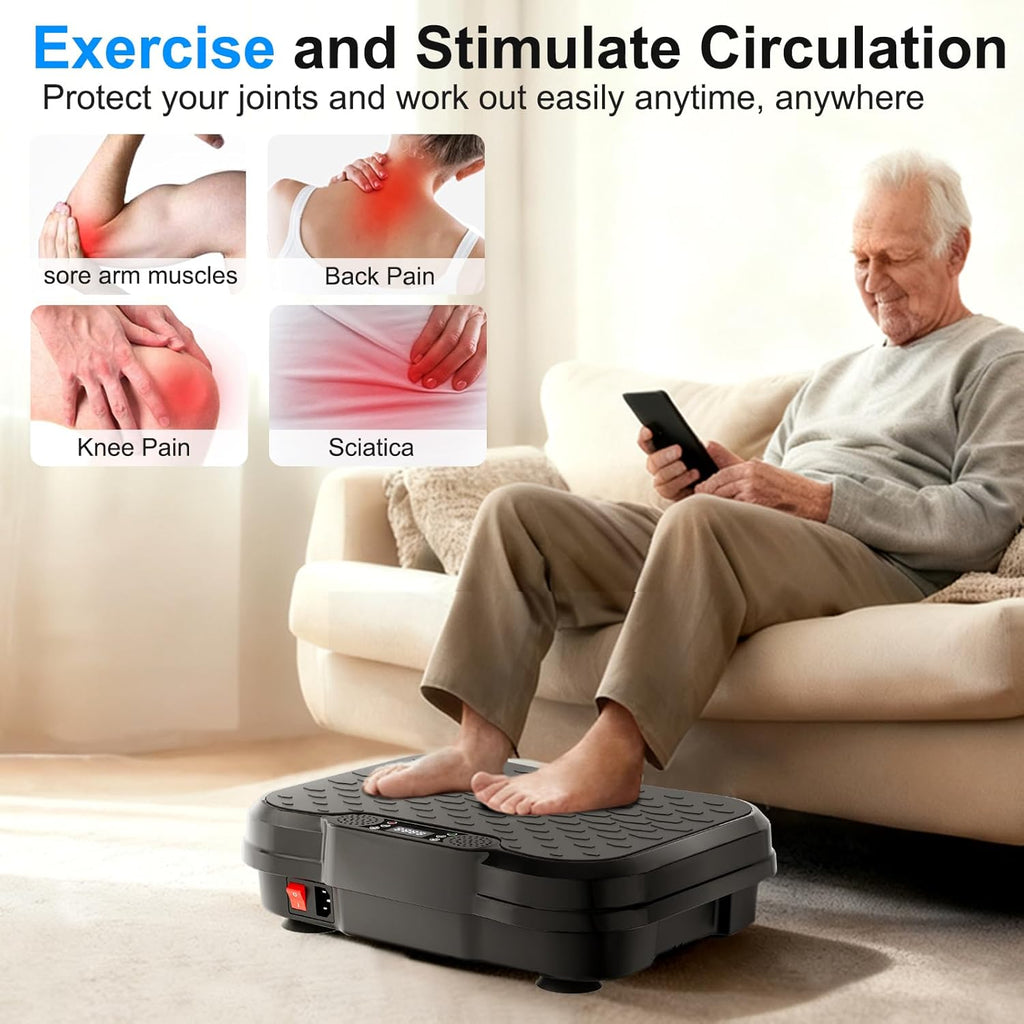 Skiennix Vibration Plate Exercise Machine - 250 Adjustable Speeds for Lymphatic Drainage | Supports 450 Lbs