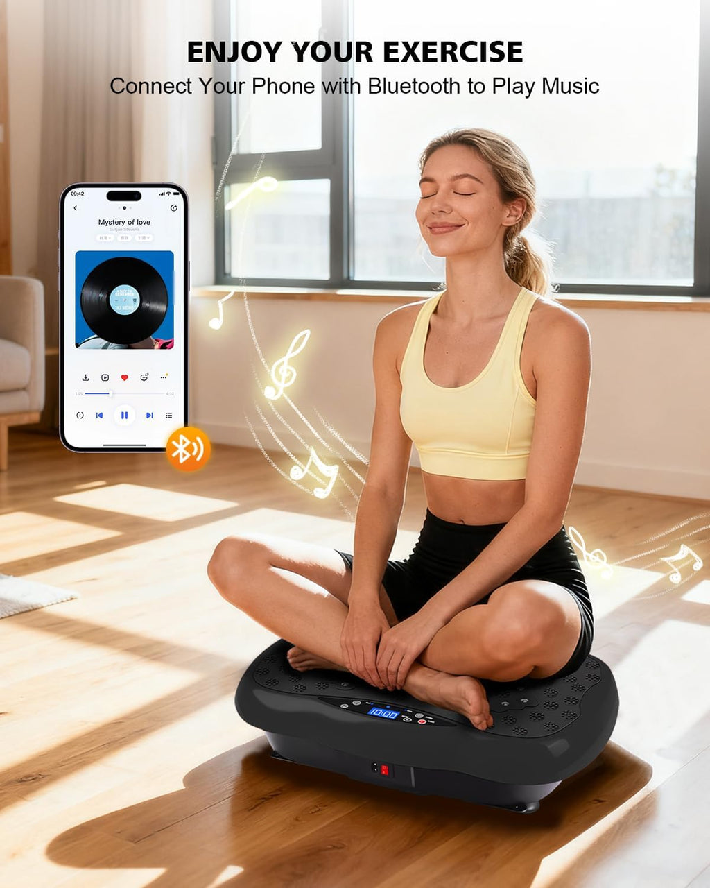 Skiennix Vibration Plate Exercise Machine - 10 Auto Modes & 200 Levels for Weight Loss | 450lbs Capacity