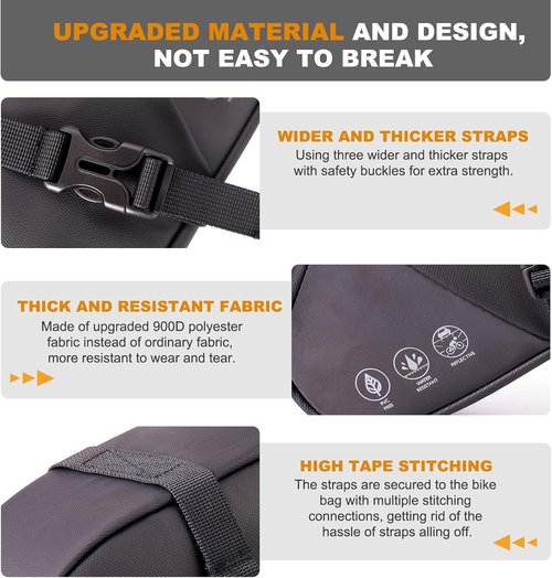 NDakter Bike Seat Bag - 2L Waterproof Bicycle Saddle Pouch with Adjustable Storage & Reflective Coating