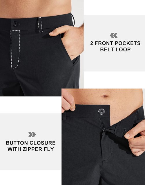 Libin Men's Golf Pants - Lightweight Quick-Dry Dress Trousers | Comfy Stretch Fit with Pockets, Sizes 30-34