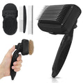 Skiennix Self-Cleaning Shedding Brush - 5-in-1 Professional Grooming Tool for Dogs & Cats | Black