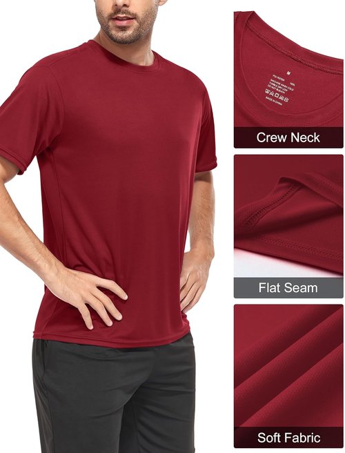 HOPLYNN Men's Dry Fit Workout T-Shirts - 5/7 Pack Short Sleeve Athletic Tees for Gym & Running