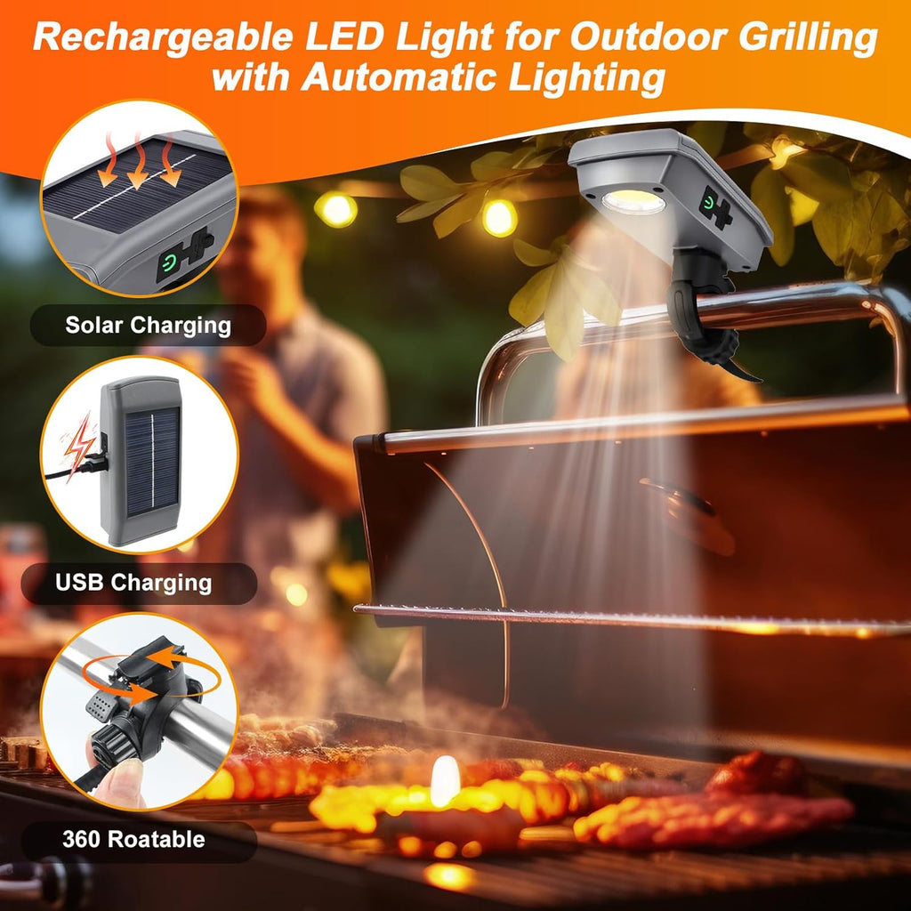 Skiennix LED Grill Light - 360° Rotatable Head & USB-C Rechargeable Battery - Perfect for Outdoor Grilling & Camping