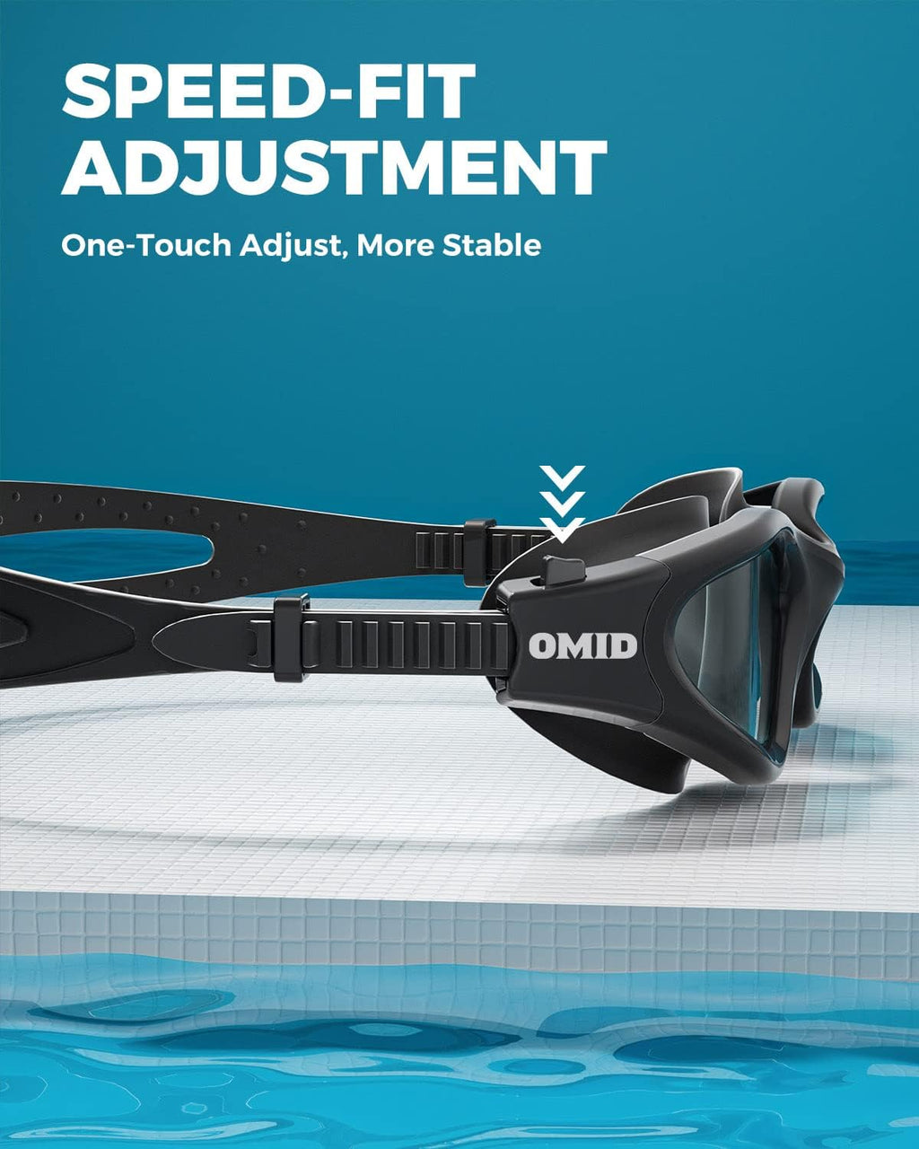 OMID Swim Goggles - P2 Lite Comfortable Anti-Fog Design for Adults & Youth | Perfect for Swimming