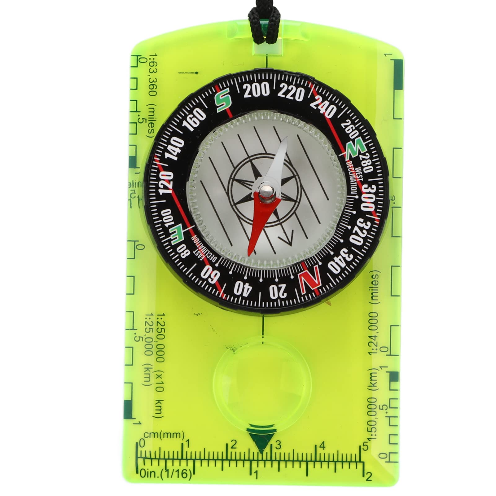 Hapivida Orienteering Compass, Professional Lightweight Map Compass with Magnifying Glass 360° Rotating Bezel 1:24000 Scale Acrylic Base Plate for Hiking Backpacking Navigation Outdoor Adventures