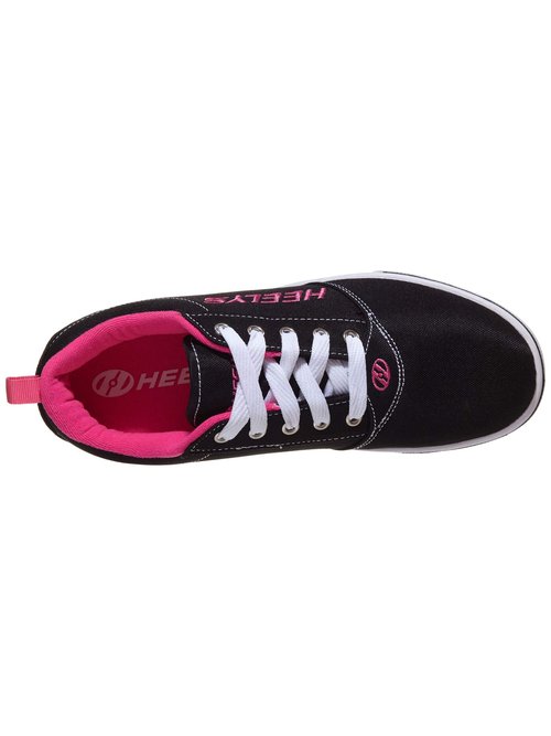 HEELYS Girl's Pro 20 Skate Shoe, Black/White/Pink, 4 Big Kid, 5 Women's, Medium