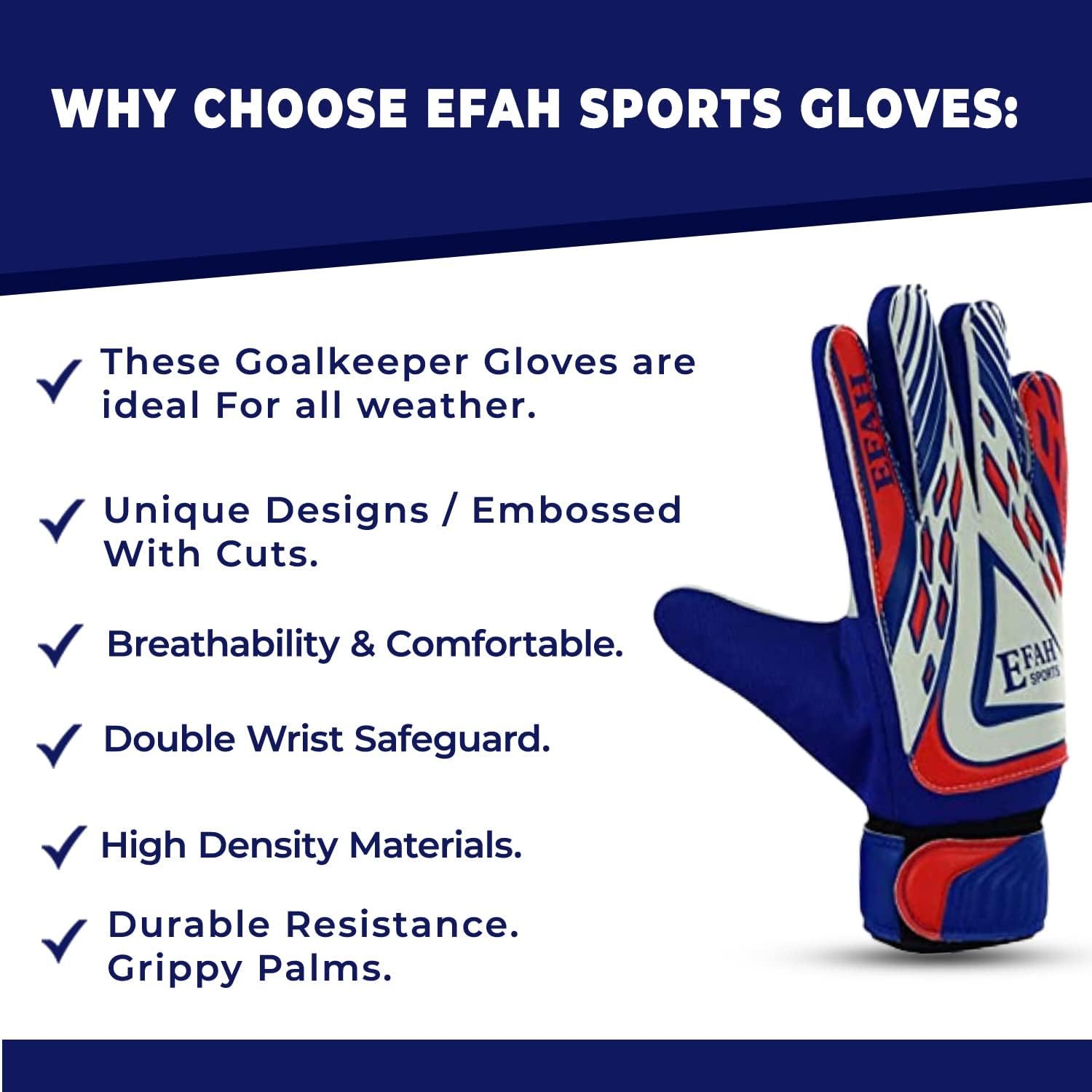 Soccer Goalie Gloves by [Brand Name] - Strong Grip Football Gloves for Kids & Boys