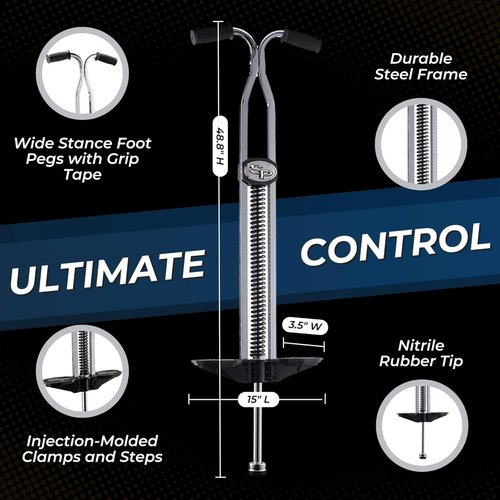 Flybar Super Pogo Stick | High Jumping & Tricks for Kids & Adults 14+ | Steel Frame, Supports 120-210 lbs