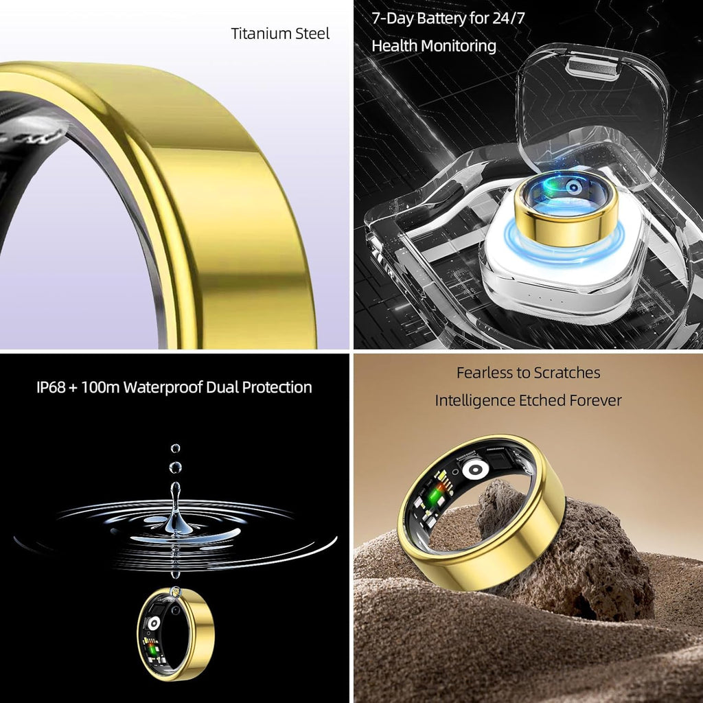 Skiennix Smart Ring - Activity, Sleep & Heart Rate Tracker | IP68 Waterproof, No Subscription Fee, Compatible with iPhone & Android