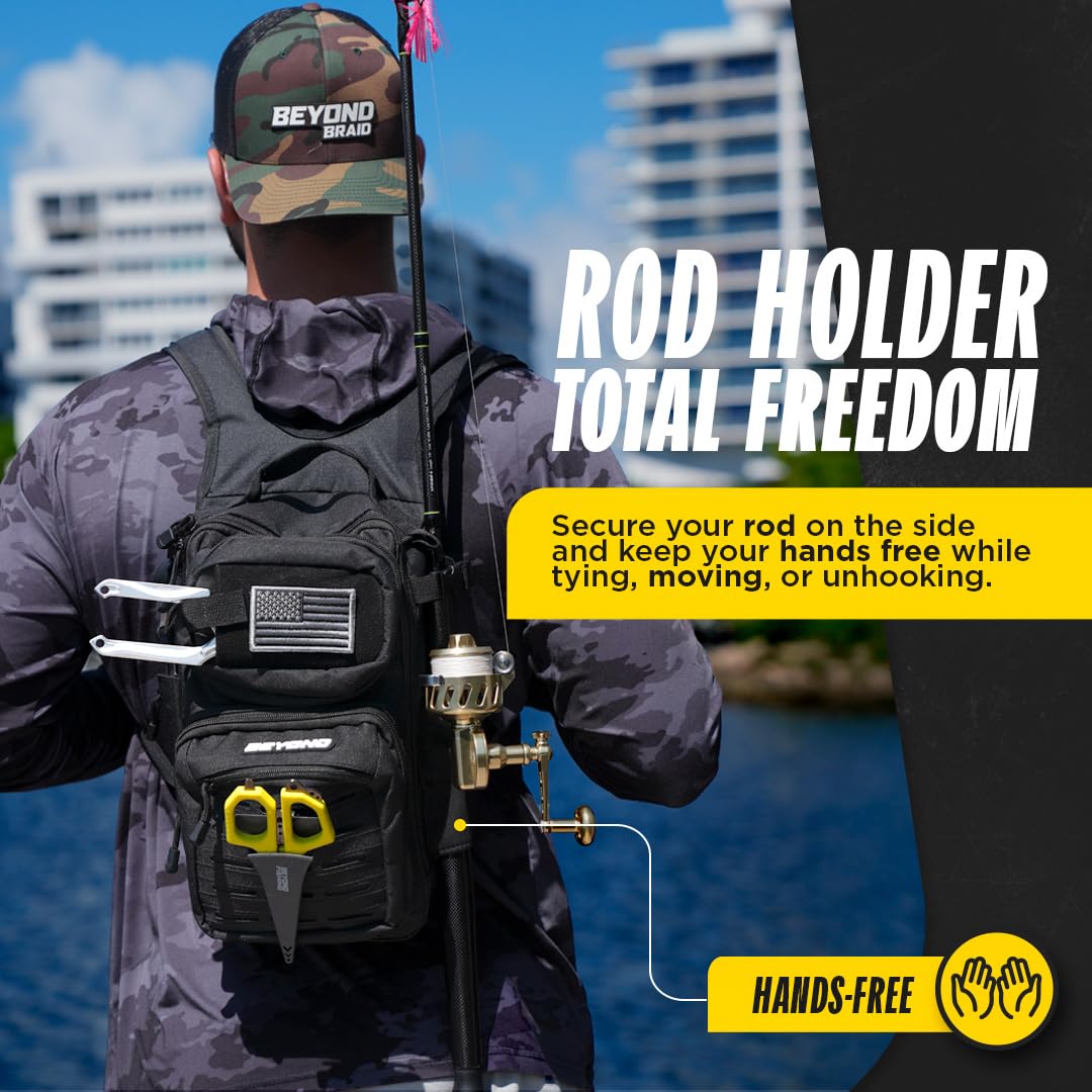 Beyond Fishing Tackle Backpack- The Voyager Tactical Fishing Storage Bag - Lightweight & Compact Bag For Fishing