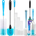 Holikme Bottle Brush Set - Long Handle Tube Cleaner for Narrow Neck Beer & Wine Decanters | Azul