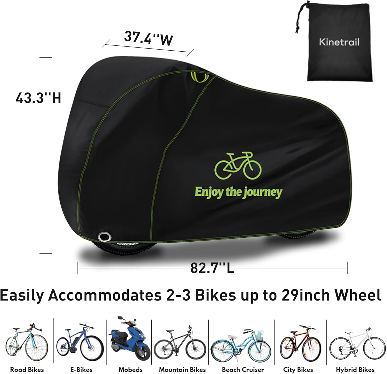 Skiennix Bike Cover - Waterproof Outdoor Protection for 1 Electric or Mountain Bike | UV & Dust Resistant
