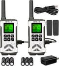 Retevis RT45 Walkie Talkies - Long Range Rechargeable FRS Radios with NOAA Flashlight | 2 Pack for Camping & Hiking