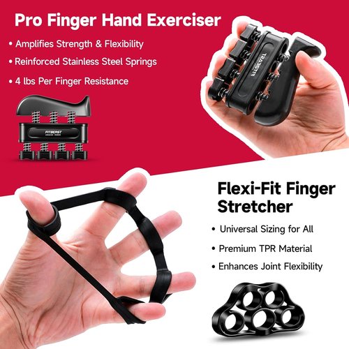 FitBeast Grip Strengthener Kit - 5 Pack Adjustable Resistance for Enhanced Forearm Strength