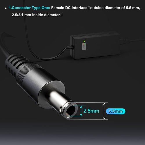 EVAPLUS SGS Certified 42V 2A Charger, Power Adapter with Female DC 5.5mm-2.5mm/2.1mm Port, Compatible with GOTRAX GXL V2, G2, G3, G4, Apex, for 36V Lithium-ion Battery
