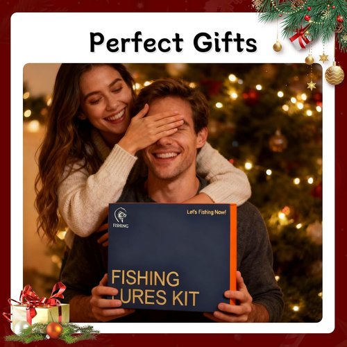 41 Pcs Fishing Lures Kit - Premium All-in-One Tackle Box for Bass, Trout & Pike | Ideal Gift for Beginners & Dads