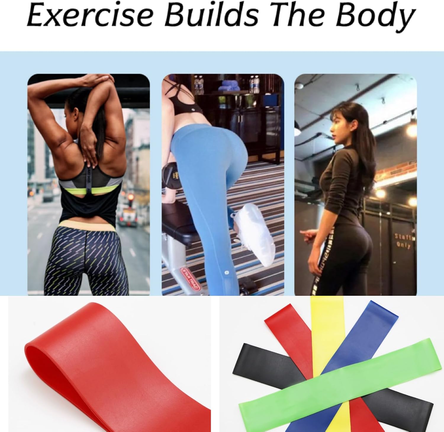 Skiennix Resistance Loop Bands - Non-Slip TPE Exercise Bands for Yoga & Strength Training | 5 Pack