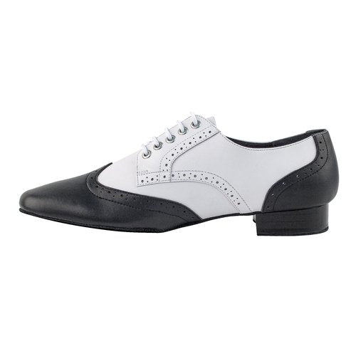 Very Fine Mens Zephyr Latin Ballroom Salsa Tango Waltz Smooth Swing Two Tone Dance Shoe, Black and White, 10.5 US