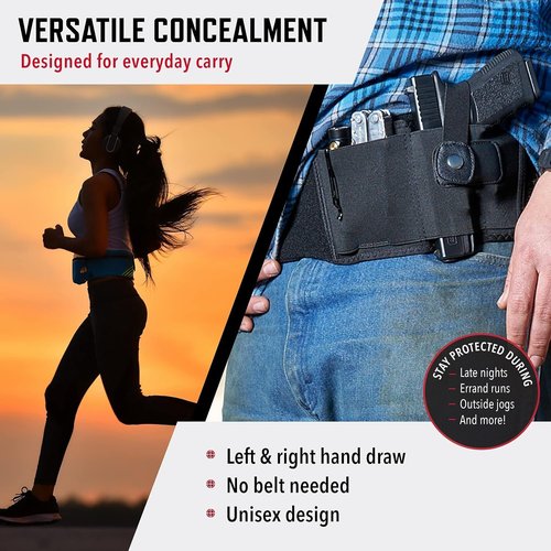 ComfortTac Belly Band Holster - Versatile Gun Holster for Men & Women | Fits Most Pistols & Revolvers