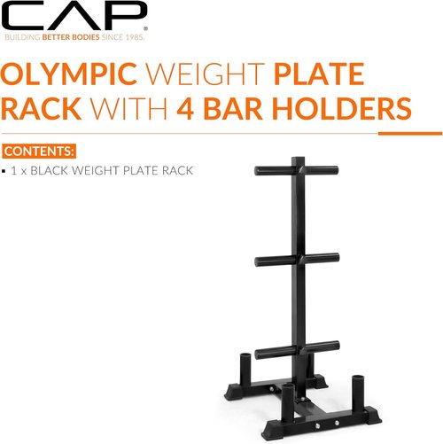 CAP Barbell Olympic Bumper Plate Rack - Durable Storage Solution for Home Gyms