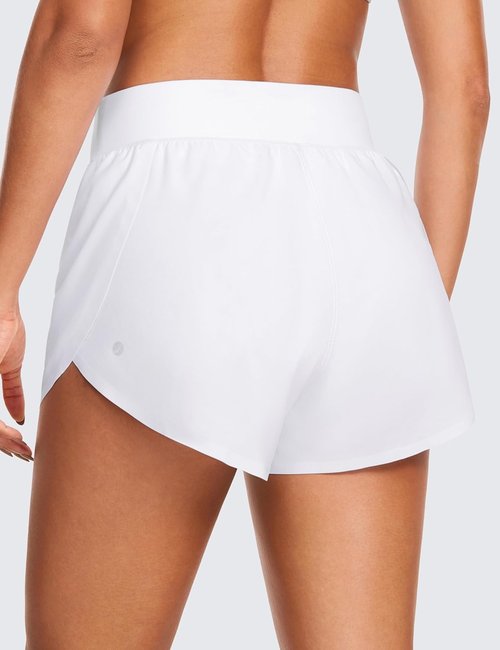 CRZ YOGA High Waisted Running Shorts - Comfy Mesh Liner for Women | Quick-Dry Athletic Gear, 3" Length
