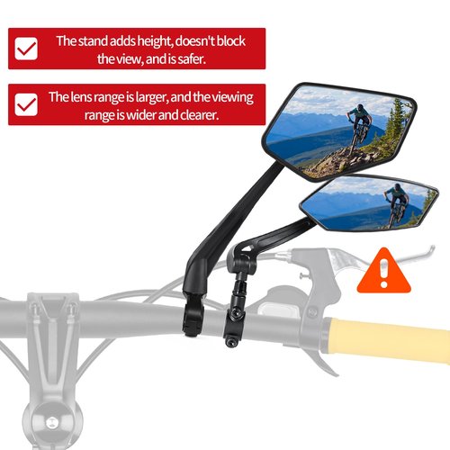 New Handlebar Bike Mirror, APLSTOW HD Automotive Grade Glass Lens E-Bike Mirrors, Scratch Resistant, Safe Bicycle Rearview Mirrors