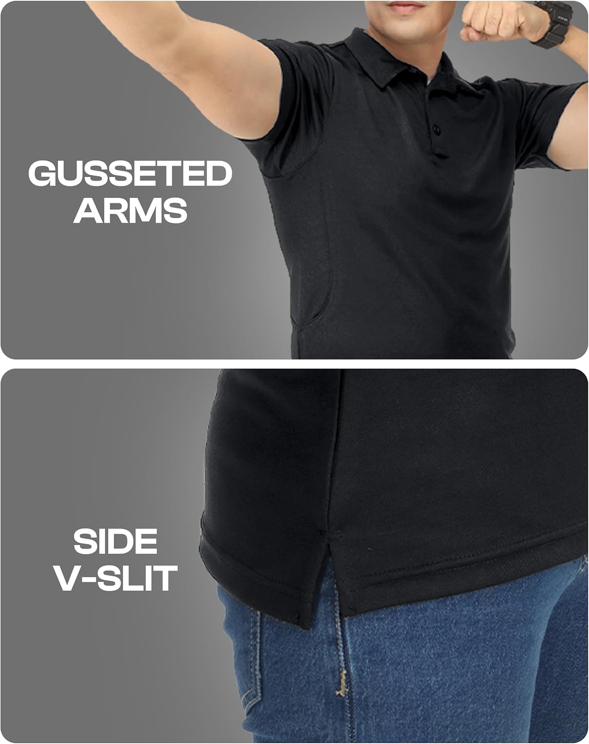NY Threads Men's Polo Shirt - UPF 50+ Quick Dry Tactical Performance Jersey | Short Sleeves