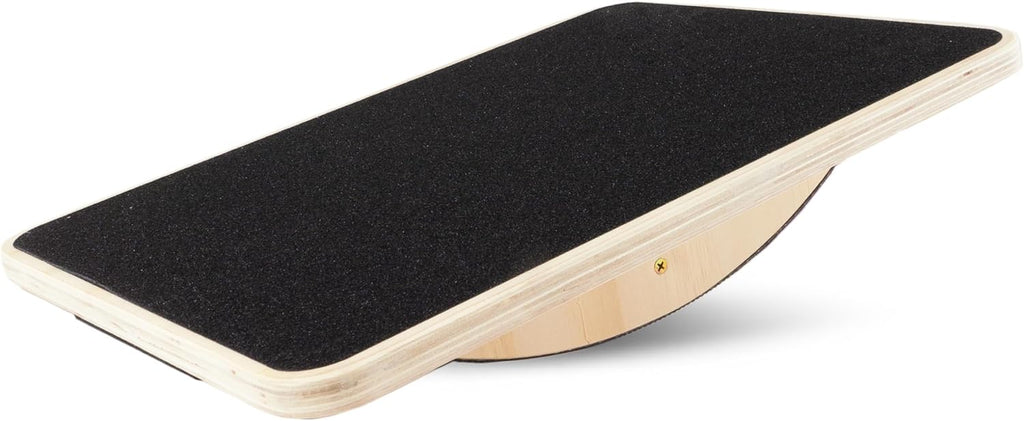 ProsourceFit Wooden Rocker Balance Board - Anti-Slip Core Trainer for Stability | 17.5in Black
