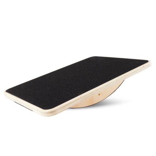 ProsourceFit Wooden Rocker Balance Board Anti-Slip Core Trainer 17.5in (39.5cm) for Physical Therapy, Exercise, Stability Training, Ideal Standing Desk Balance Board, Black