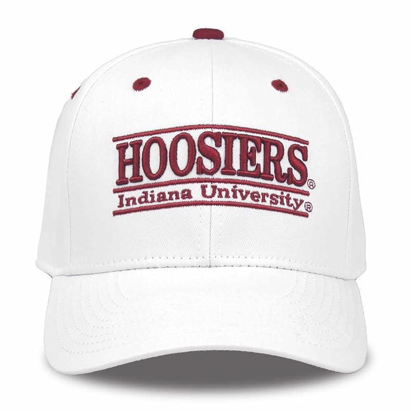 Indiana Hoosiers Hat - The Game 3D Bar Embroidery, White, One Size